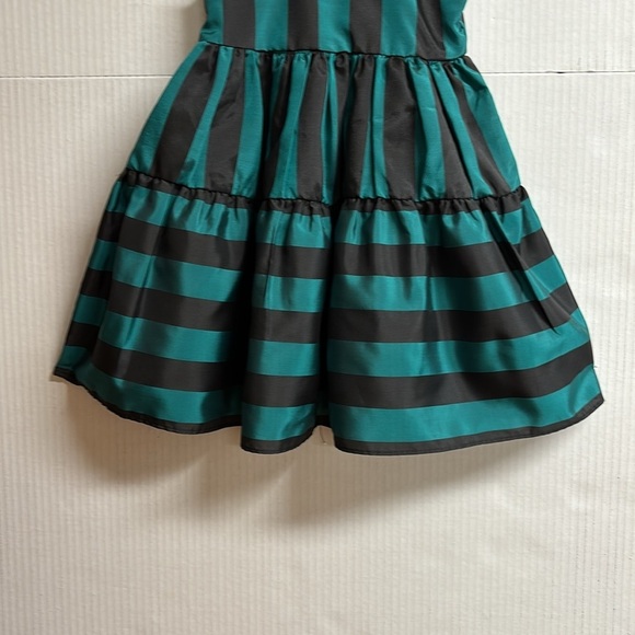 Laura Ashley London Girls Dress Green & Black Stripes Size 3T - Picture 5 of 11